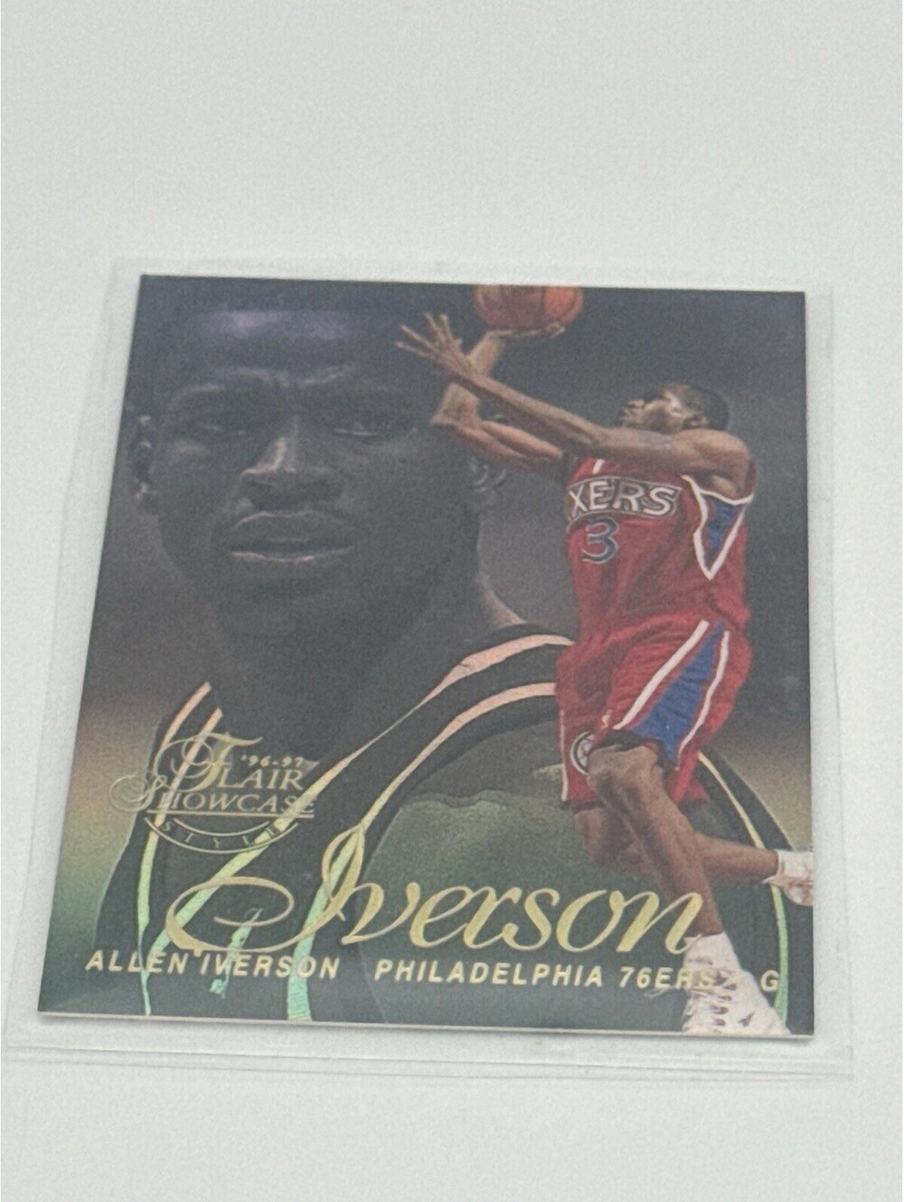 1996-97 Flair Showcase Allen Iverson Row 2 Style #3 RC Rookie Card 76ers